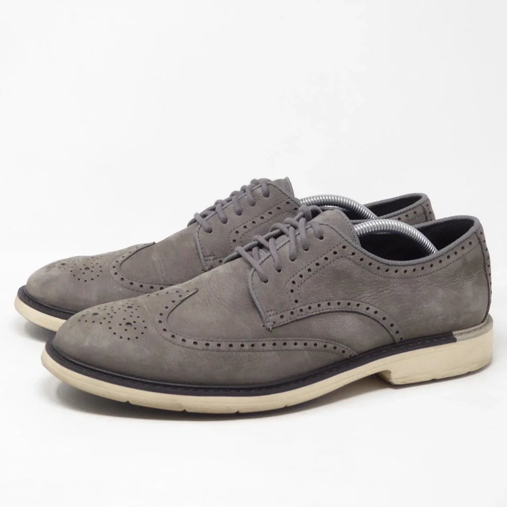 Cole Haan Mens Goto Wing Wingtip Oxford Grey Nubuck Grandseries C37687 11.5 M
